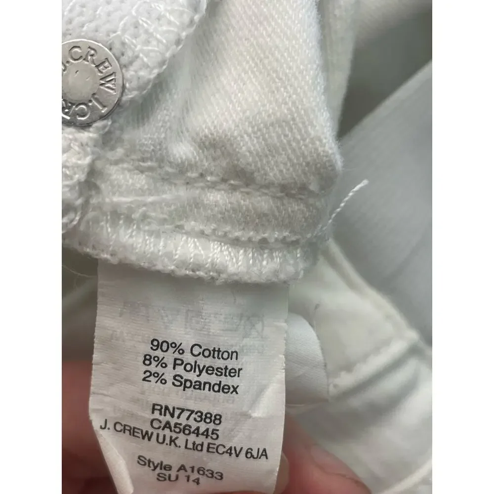 J Crew Maternity Jeans Toothpick Skinny White 24 Ankle Style A1633